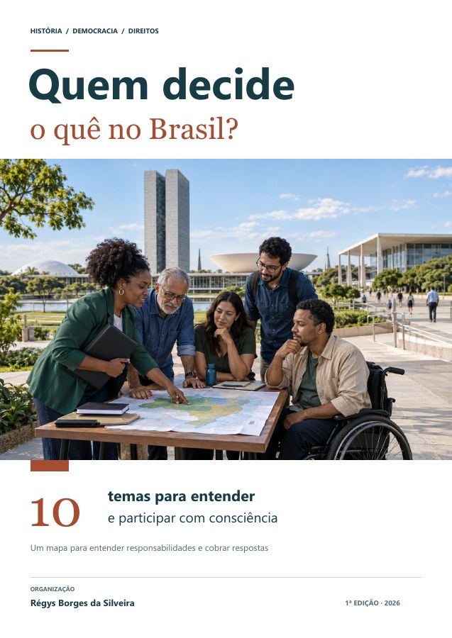 Capa da cartilha Quem decide o quê no Brasil?