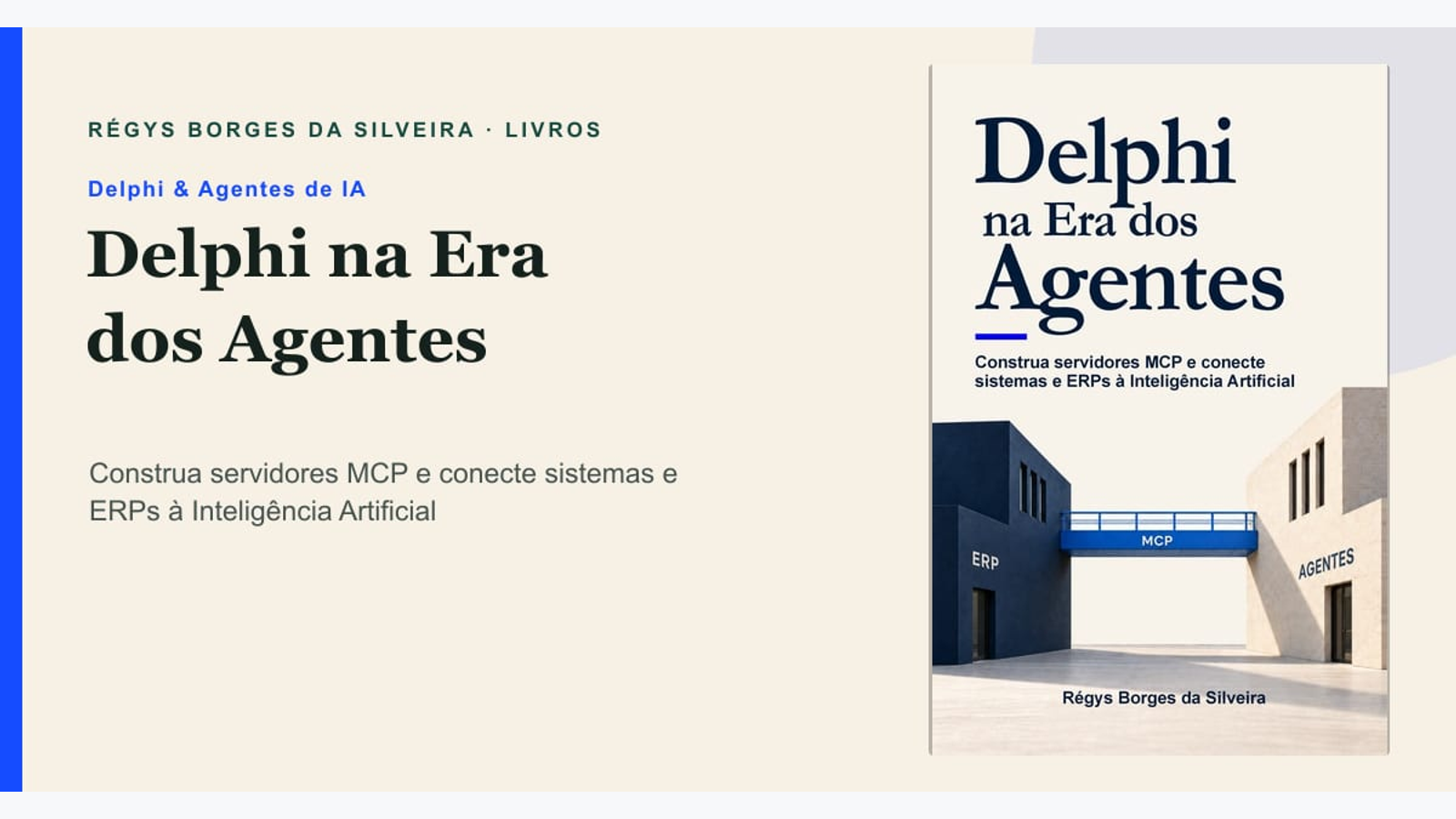 Diagrama conceitual de um ERP em Delphi conectado a um agente de IA por um servidor MCP local