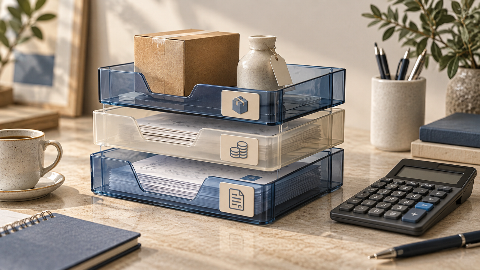 Ilustração de separação entre valor do produto, componentes tributários e total do documento.